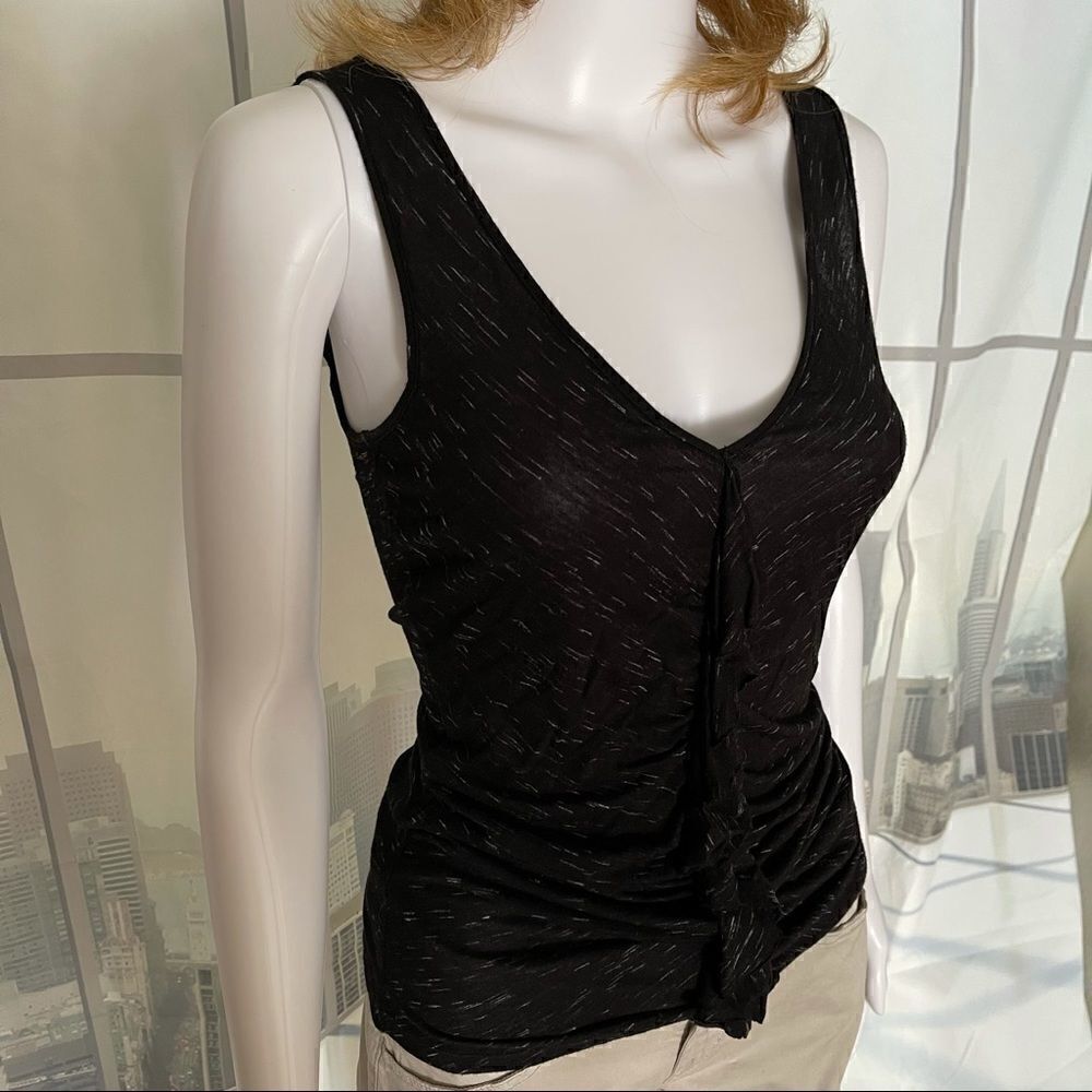 Caslon Black Ruffle Down Front Tank Top